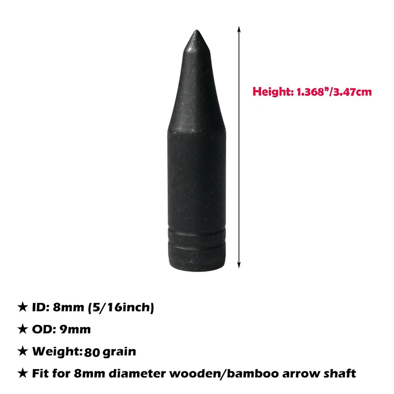 5/16" Glue-on Arrowhead (Silver,Black)