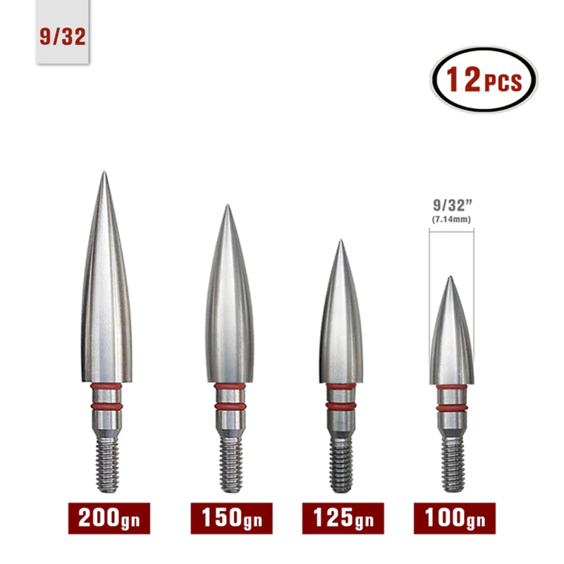 8-32 Threads Stainless Steel Point (100-300grain)