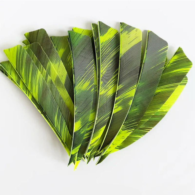 Arrow Feather Fletchings 3" 4" 5" Shield Cut Fire Camo 