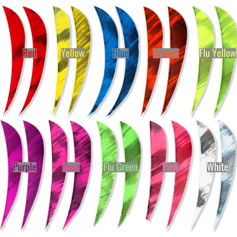 3" 4" 5" Fire Camo Parabolic Arrow Fletching Feathers