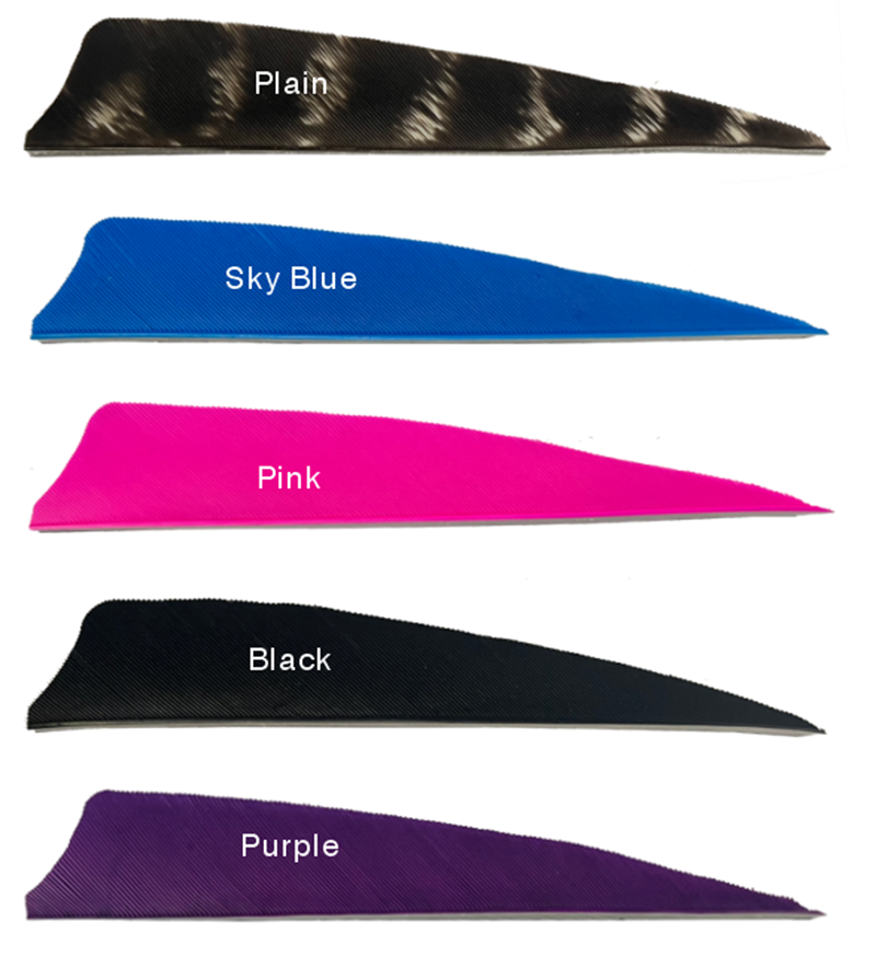 Arrow Feathers Archery 3" 4" 5" Shield Cut Solid Color