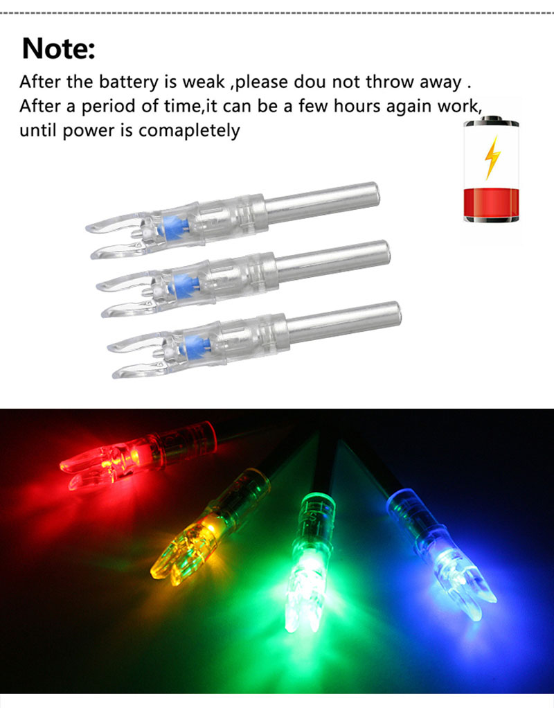 6.2mm Lighted Nocks with tools Red, green, blue. 
