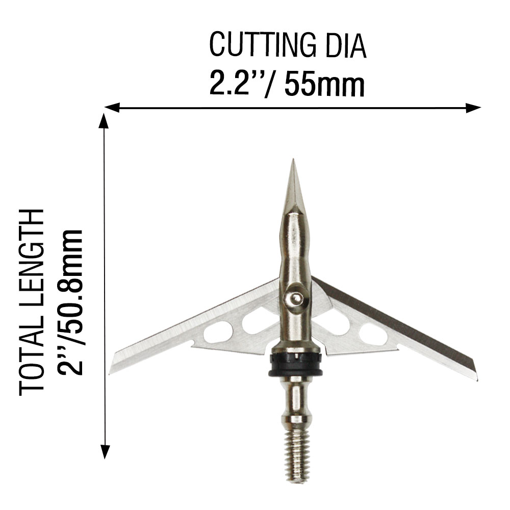 Hypodermic Slip Cam Rear Deploying 100 Grain Broadheads