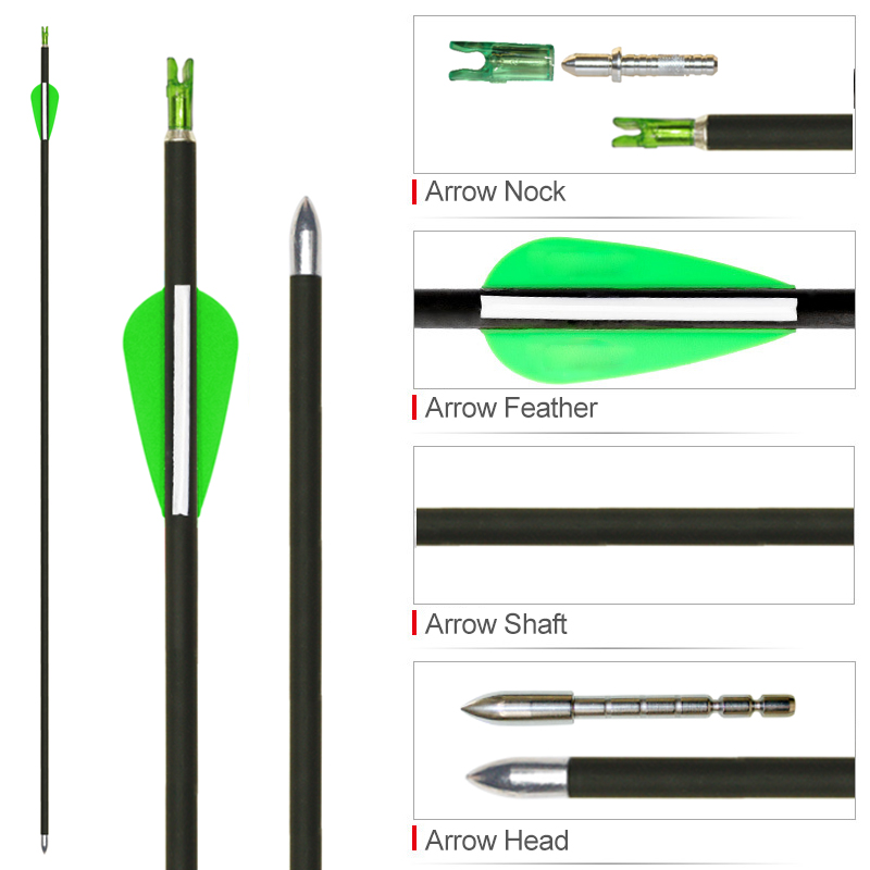 32" Archery Carbon Arrows ID 4.2mm Hunting Arrows
