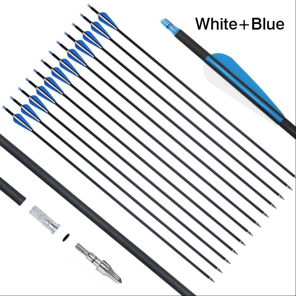 Archery Mixed Carbon Arrows 30 inch Hunting Target Practice