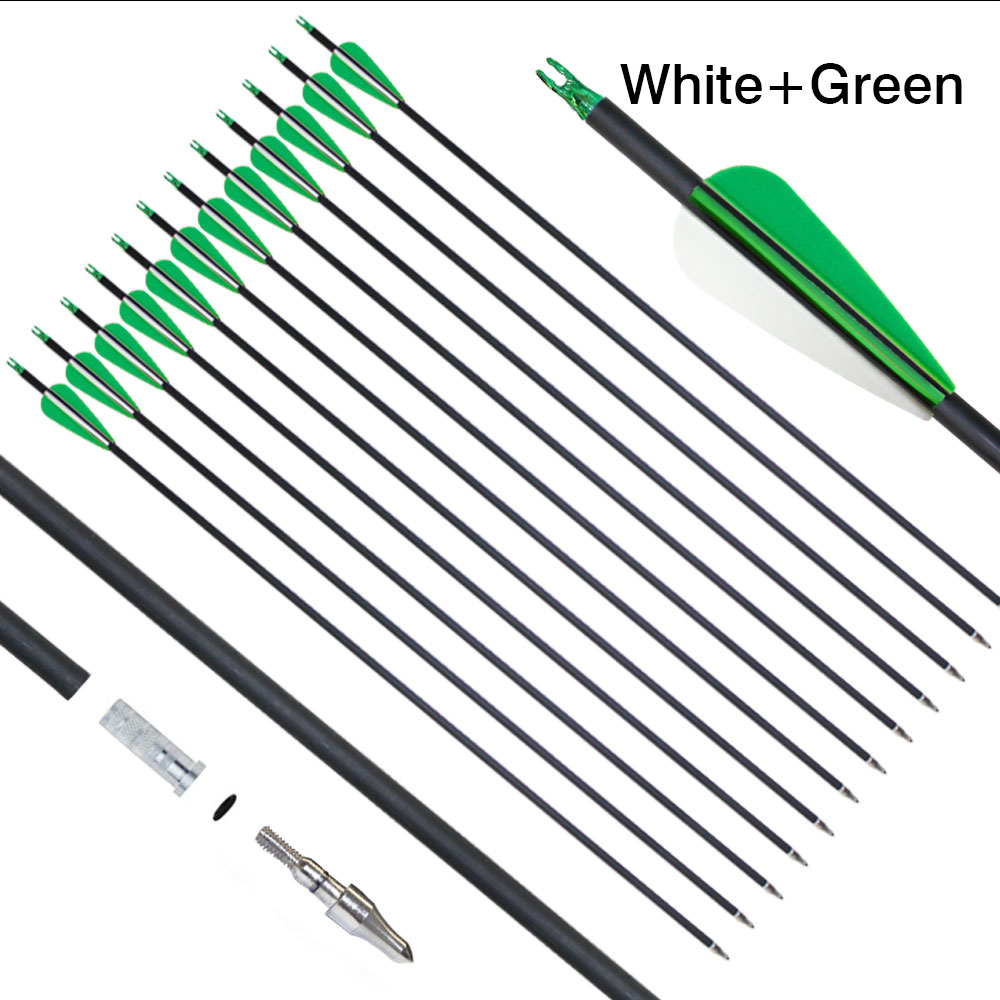 Archery Mixed Carbon Arrows 30 inch Hunting Target Practice